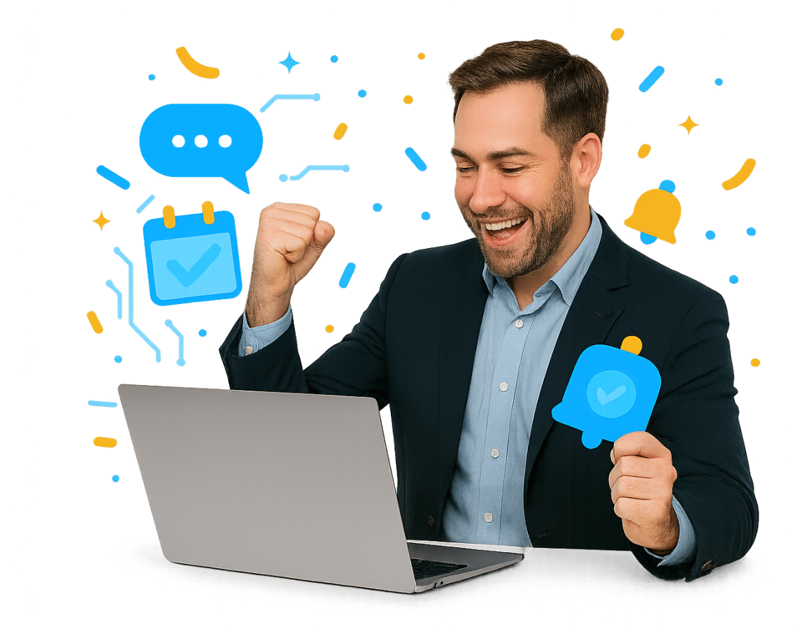 Melbourne AI website chatbot helping a visitor, collecting details and booking an appointment.